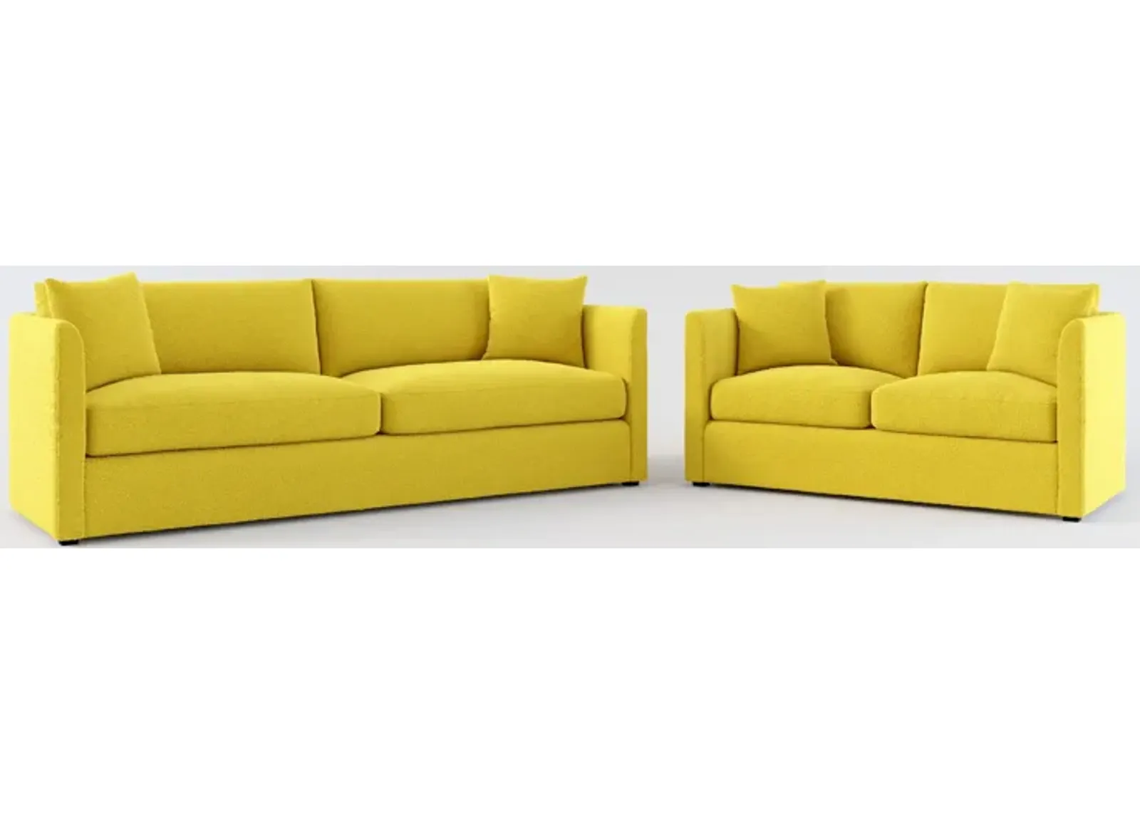 Benji Foam Comfort Sofa and Loveseat Set - Bloke Goldenrod