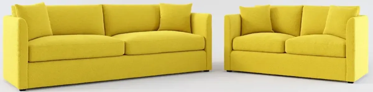 Benji Foam Comfort Sofa and Loveseat Set - Bloke Goldenrod