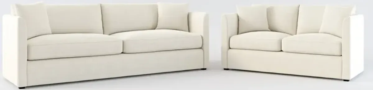 Benji Foam Comfort Sofa and Loveseat Set - Curious Pearl