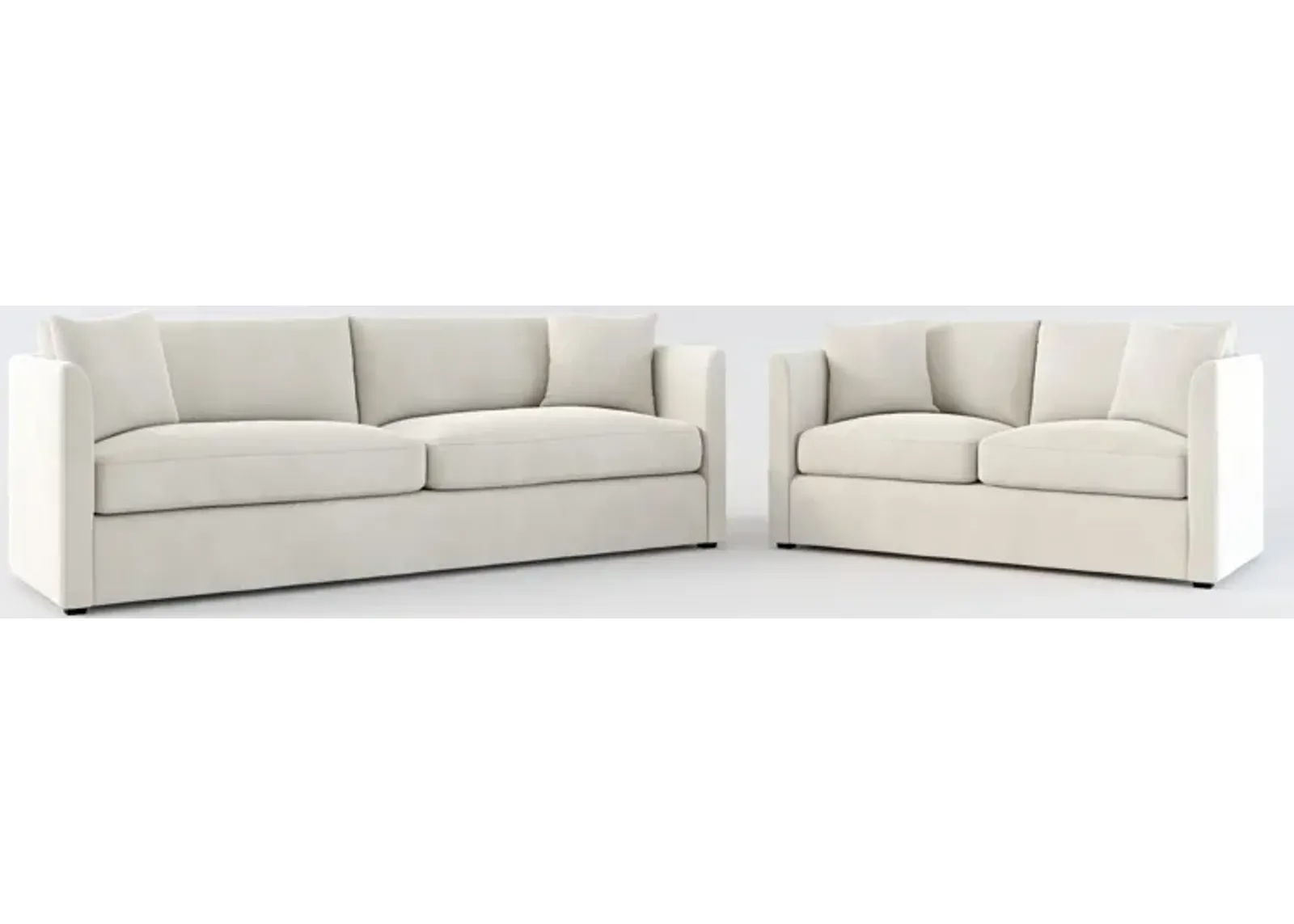 Benji Foam Comfort Sofa and Loveseat Set - Laurent Beach