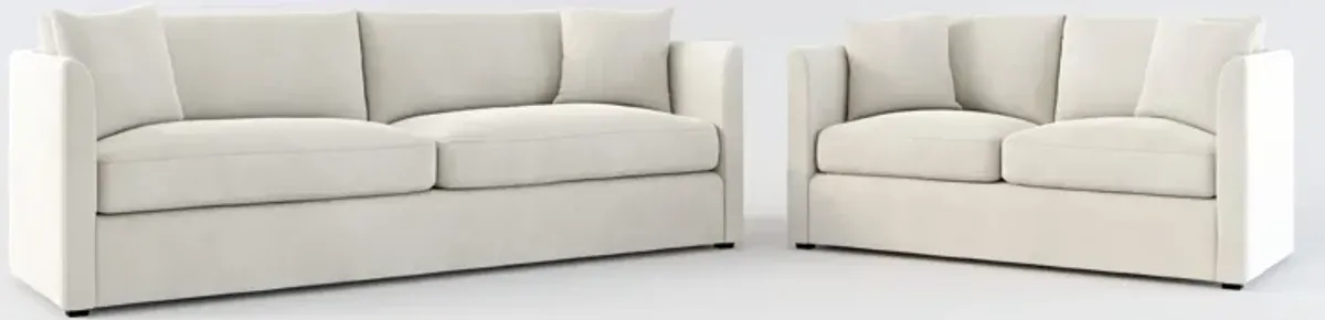 Benji Foam Comfort Sofa and Loveseat Set - Laurent Beach