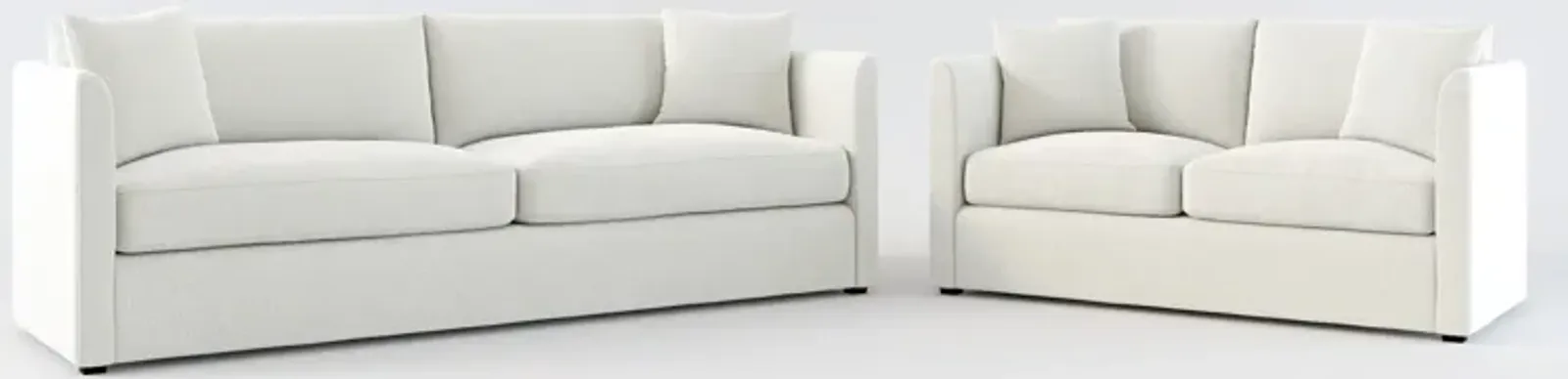 Benji Foam Comfort Sofa and Loveseat Set - Oslo Snow