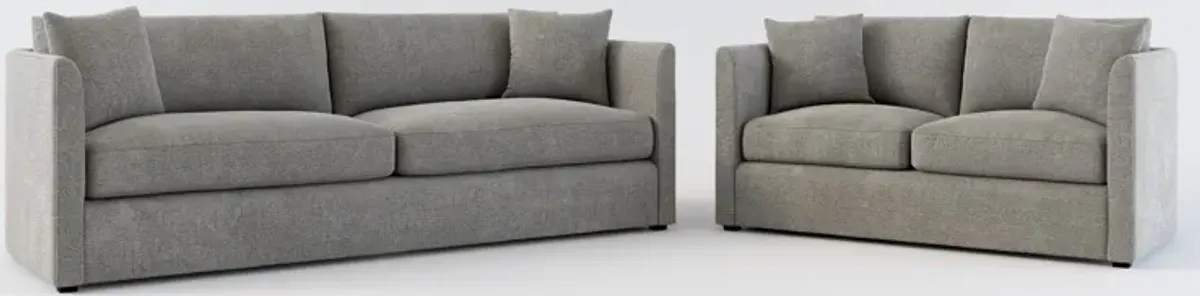 Benji Foam Comfort Sofa and Loveseat Set - Living Large Charcoal