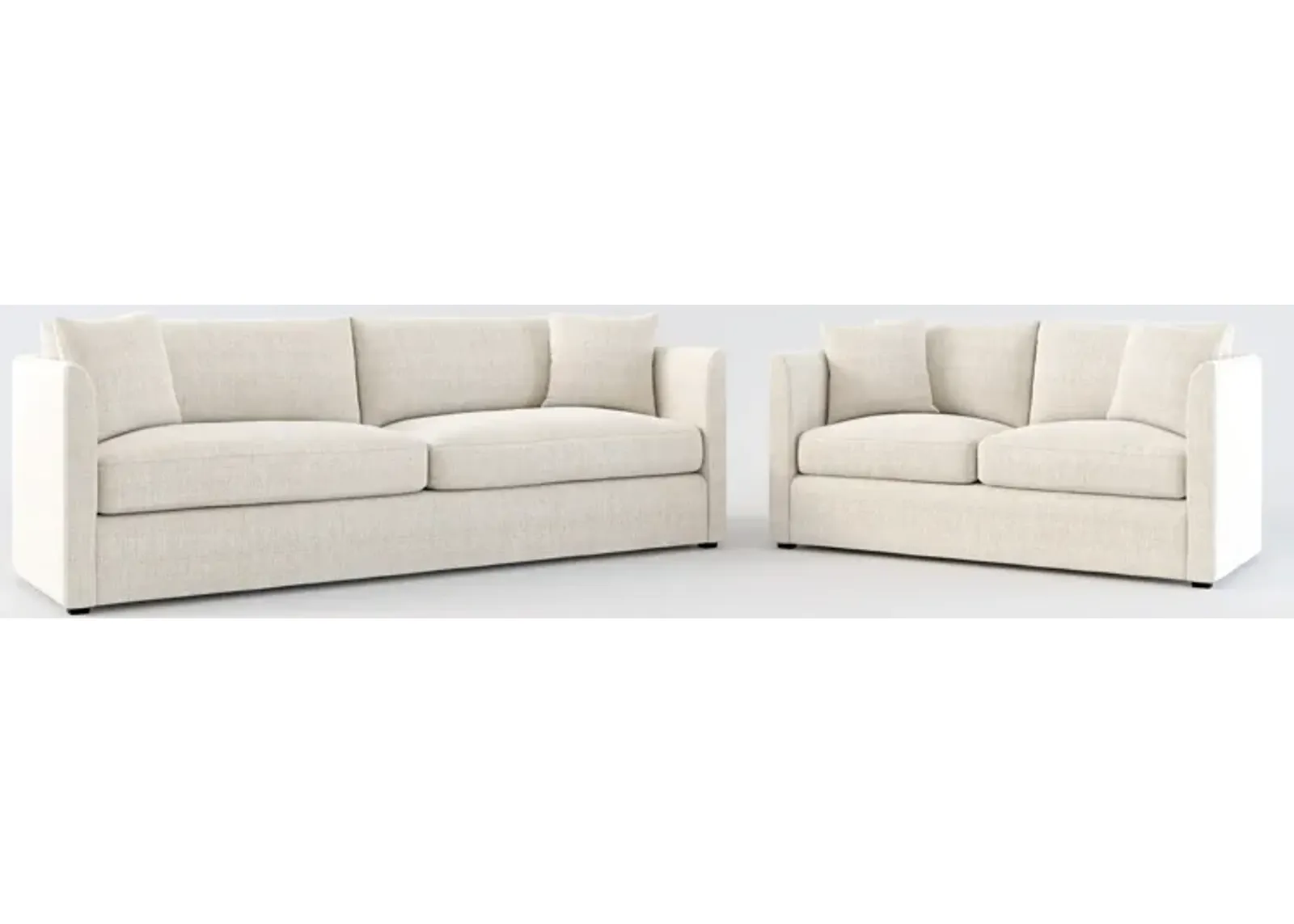 Benji Foam Comfort Sofa and Loveseat Set - Mason Porcelain