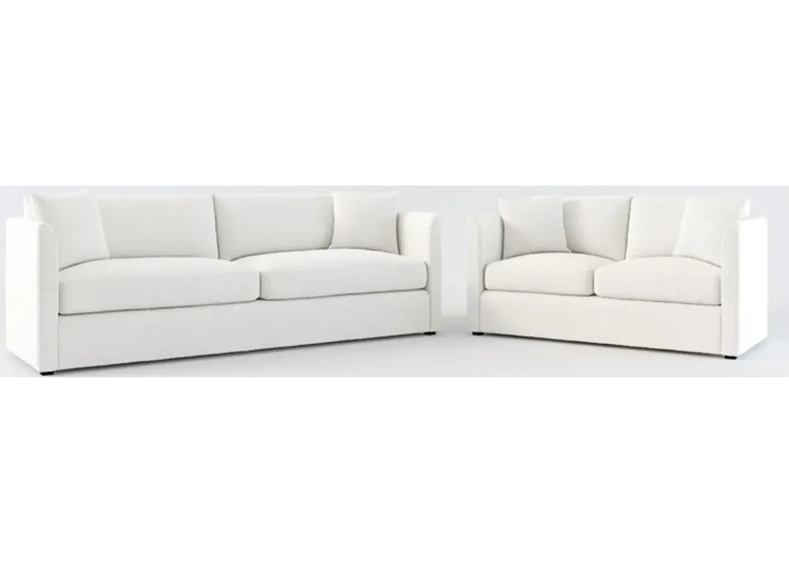 Benji Foam Comfort Sofa and Loveseat Set - Bloke Snow