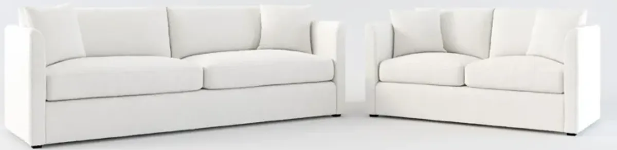 Benji Foam Comfort Sofa and Loveseat Set - Bloke Snow