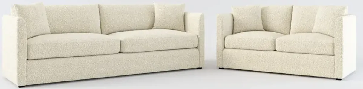 Benji Foam Comfort Sofa and Loveseat Set - Bloke Cotton