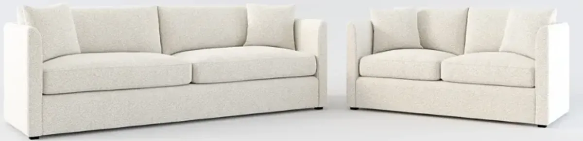 Benji Foam Comfort Sofa and Loveseat Set - Muse Stone