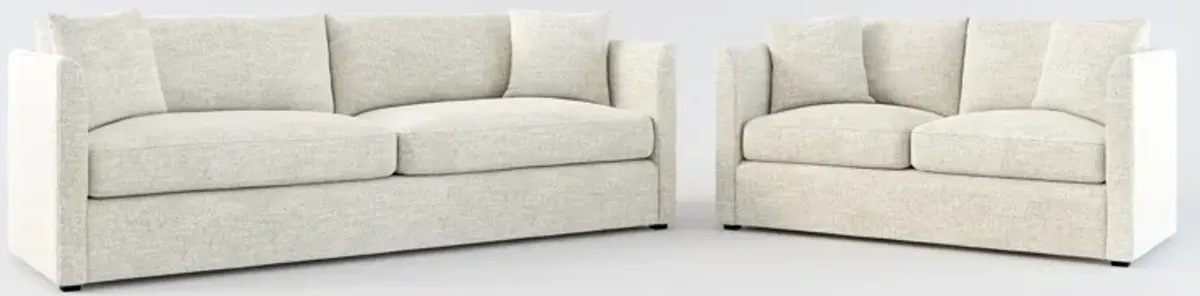 Benji Foam Comfort Sofa and Loveseat Set - M Ivory