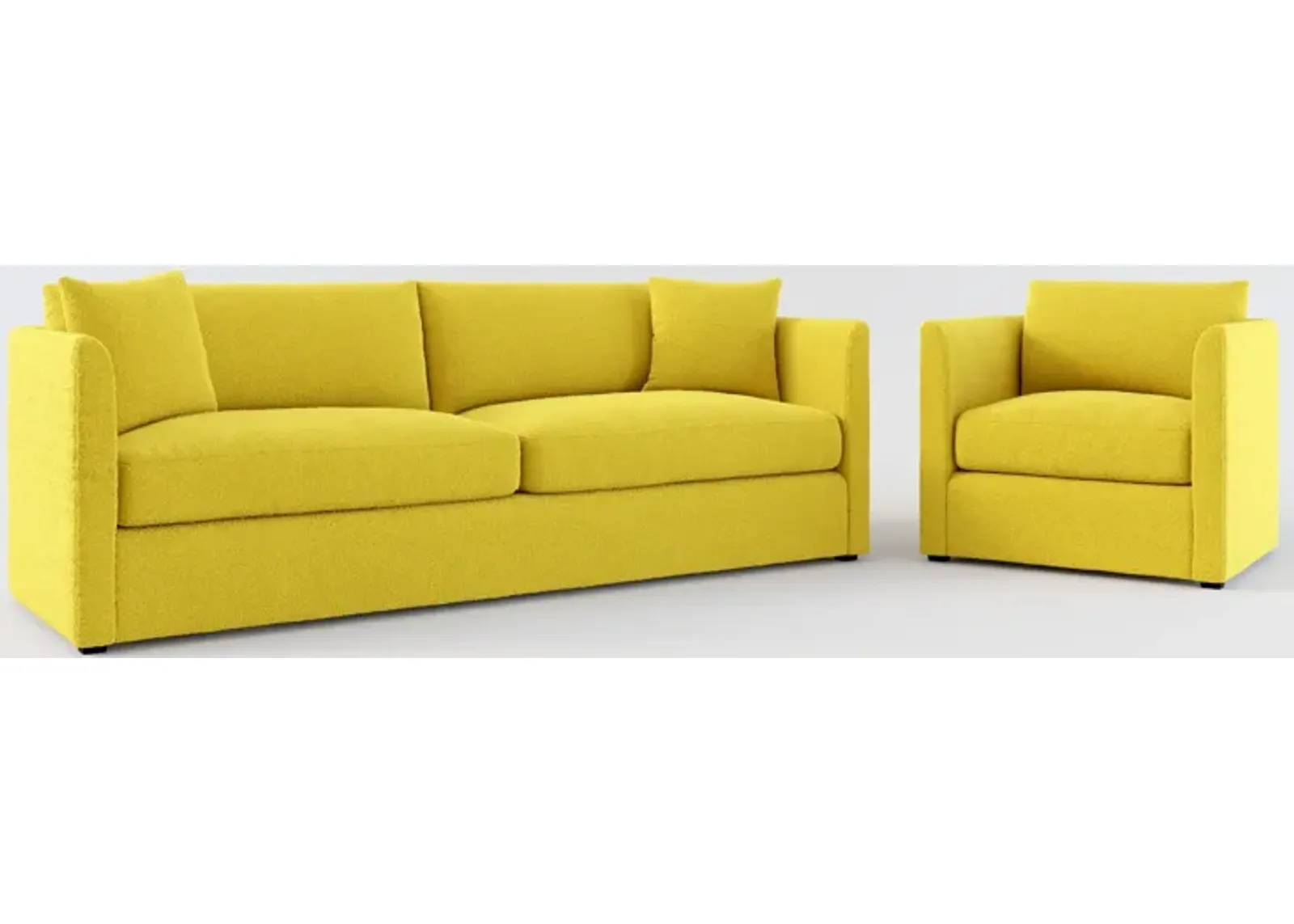 Benji Foam Comfort Sofa and Chair Set - Bloke Goldenrod