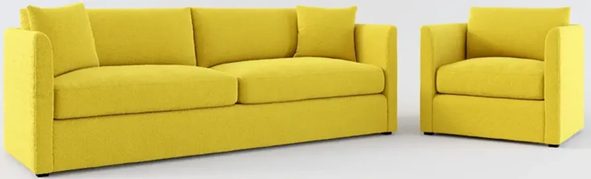 Benji Foam Comfort Sofa and Chair Set - Bloke Goldenrod