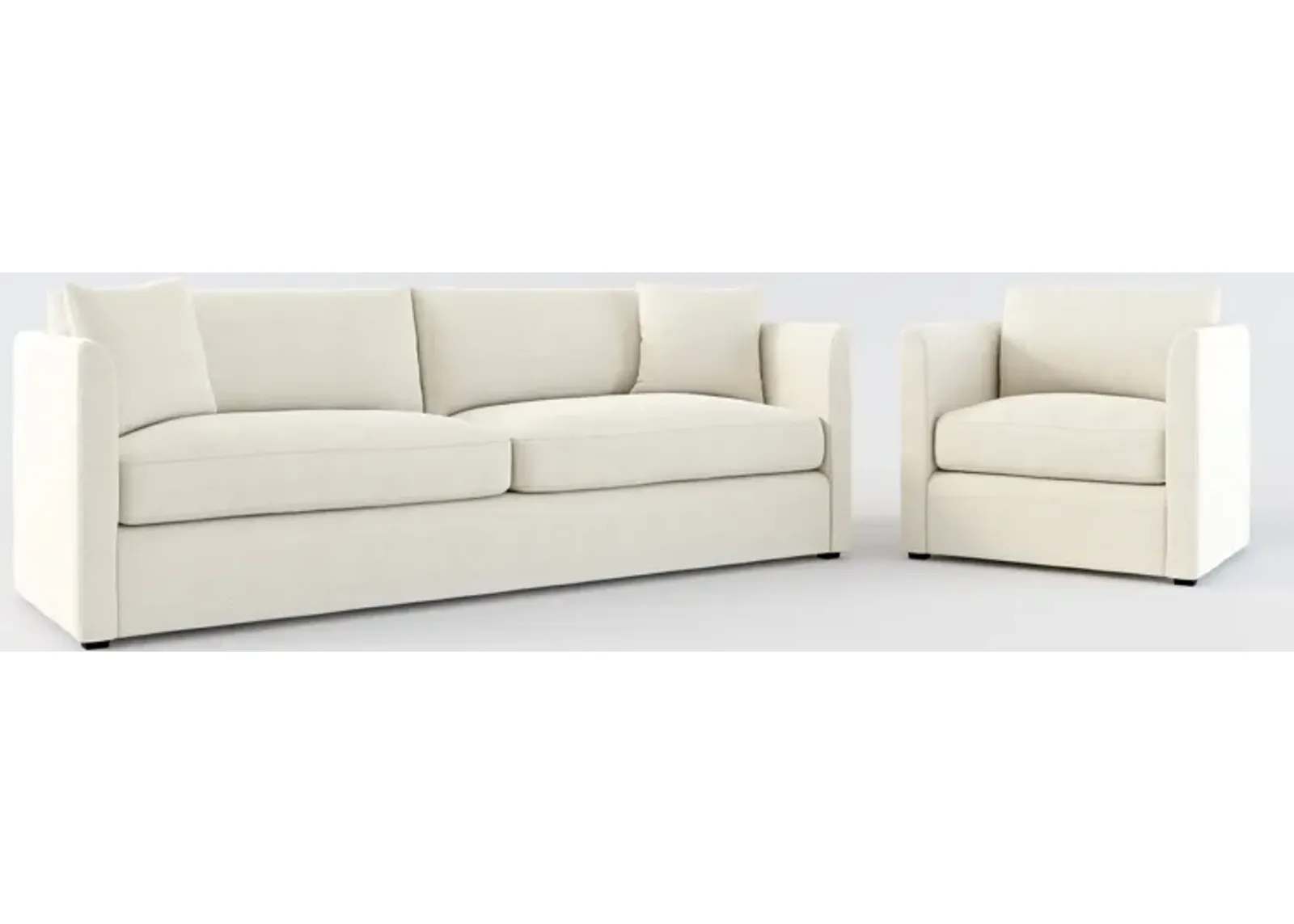 Benji Foam Comfort Sofa and Chair Set - Curious Pearl