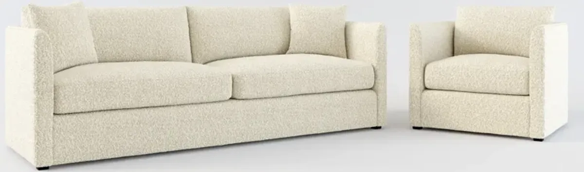 Benji Foam Comfort Sofa and Chair Set - Bloke Cotton