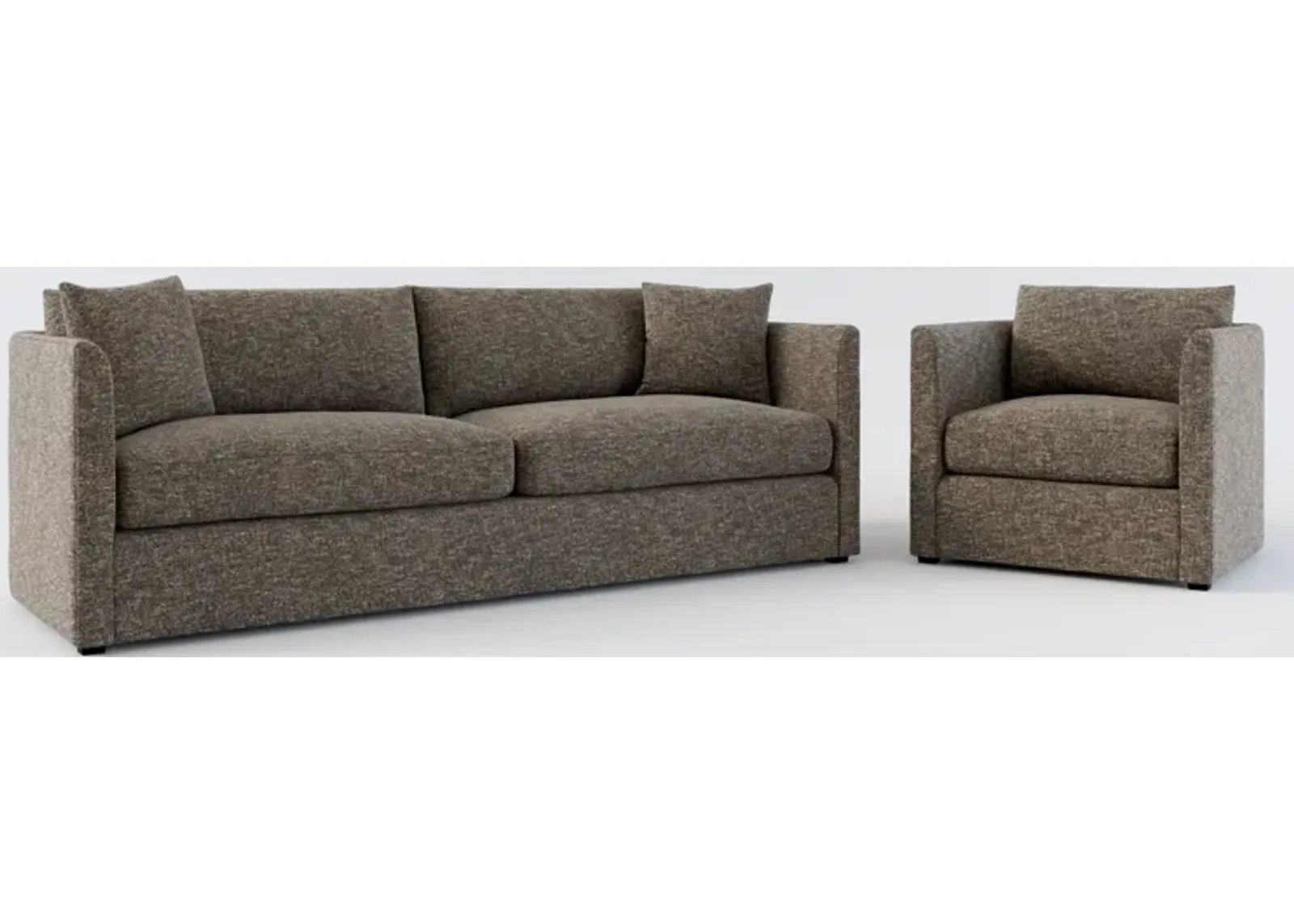 Benji Foam Comfort Sofa and Chair Set - M Walnut