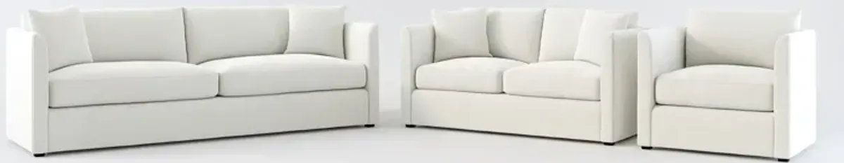 Benji Foam Comfort Sofa, Loveseat and Chair Set - Oslo Snow