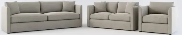 Benji Foam Comfort Sofa, Loveseat and Chair Set - Abington Fog