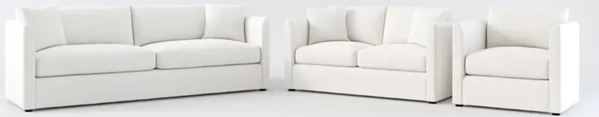 Benji Foam Comfort Sofa, Loveseat and Chair Set - Bloke Snow