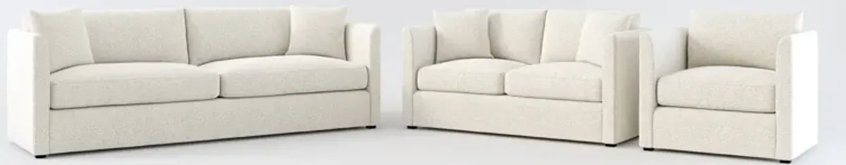 Benji Foam Comfort Sofa, Loveseat and Chair Set - Muse Stone