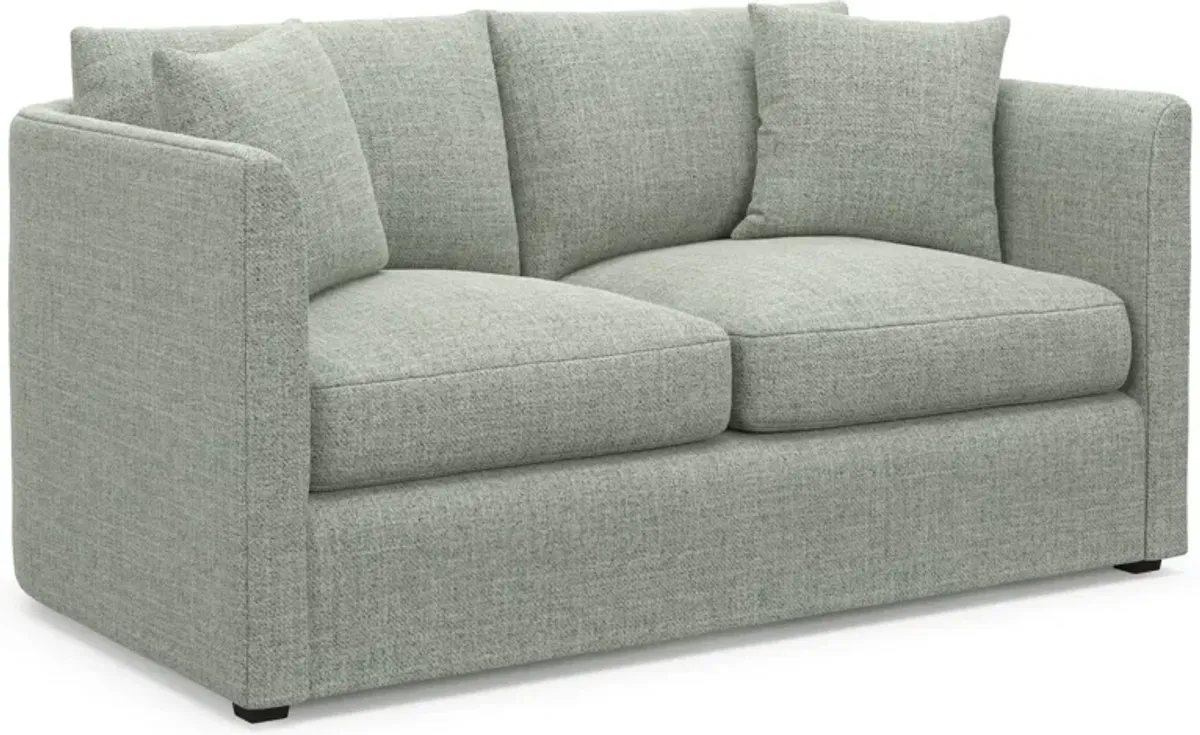 Benji Foam Comfort Loveseat - Broderick Sea Glass