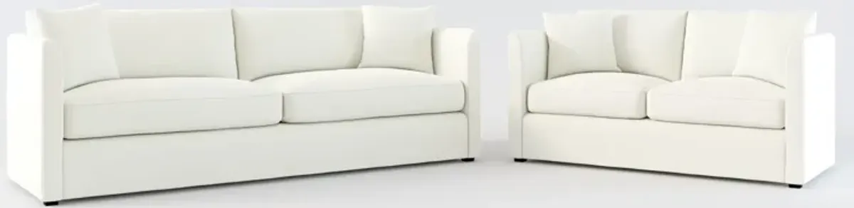 Benji Foam Comfort Sofa and Loveseat Set - Liv Arctic