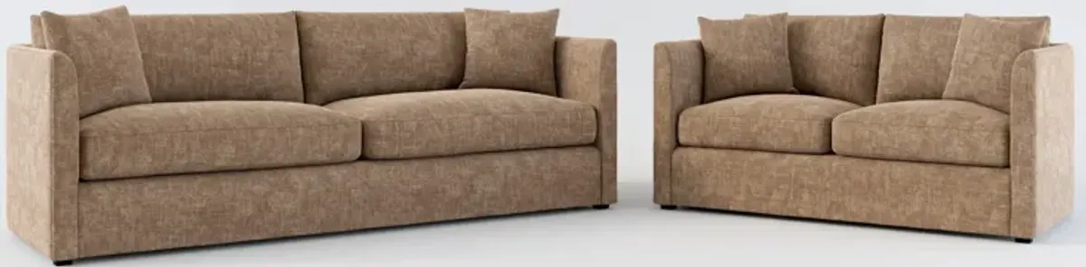 Benji Foam Comfort Sofa and Loveseat Set - Argo Java