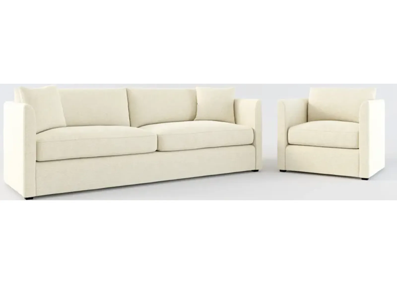 Benji Foam Comfort Sofa and Chair Set - Bridger Shell