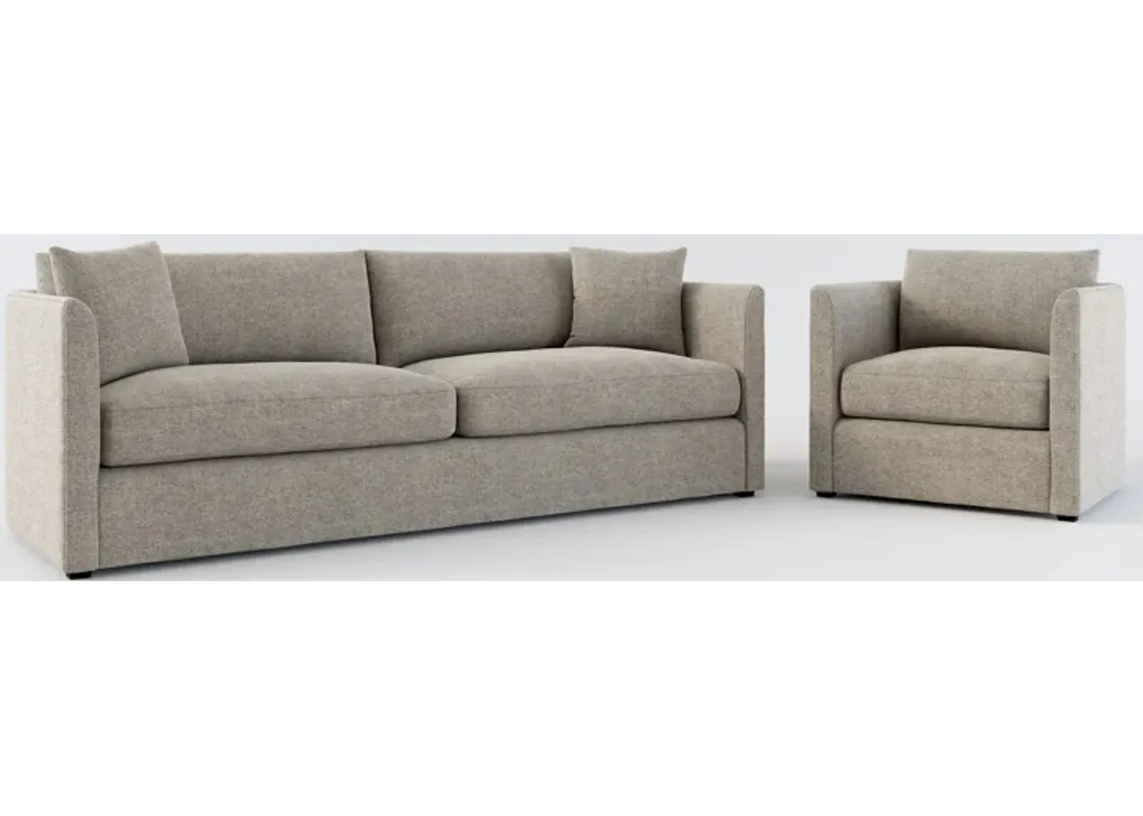 Benji Foam Comfort Sofa and Chair Set - Bridger Metal