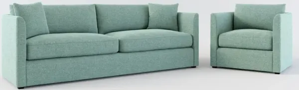 Benji Foam Comfort Sofa and Chair Set - Bridger Jade