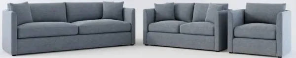 Benji Foam Comfort Sofa, Loveseat and Chair Set - Bridger Navy