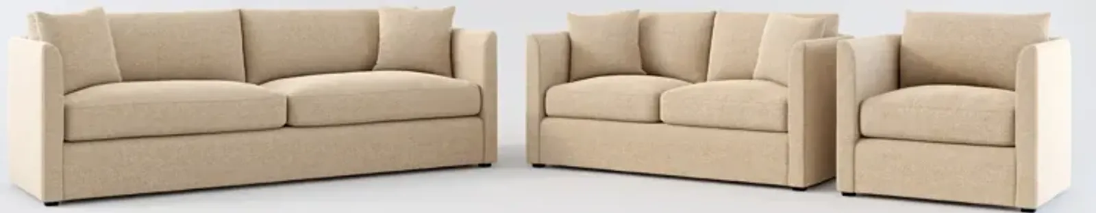 Benji Foam Comfort Sofa, Loveseat and Chair Set - Liv Wicker