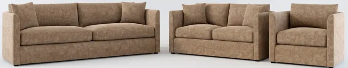 Benji Foam Comfort Sofa, Loveseat and Chair Set - Argo Java