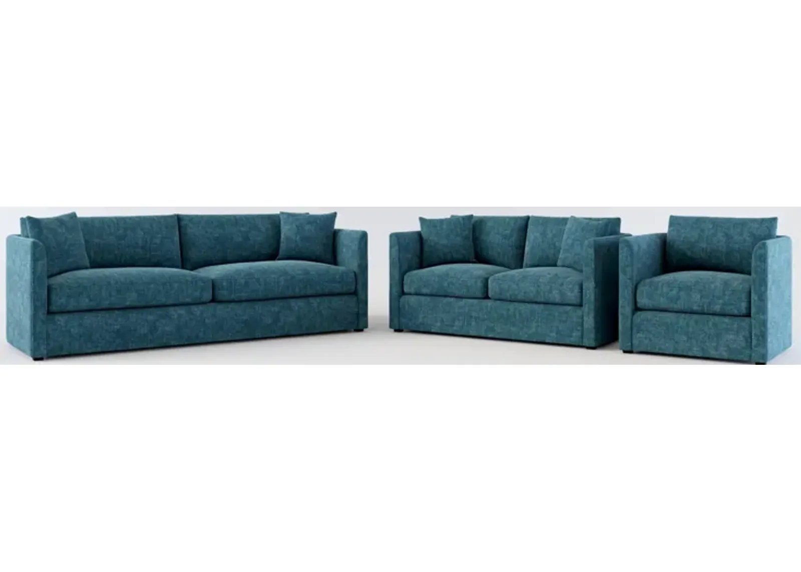 Benji Foam Comfort Sofa, Loveseat and Chair Set - Argo Tropic