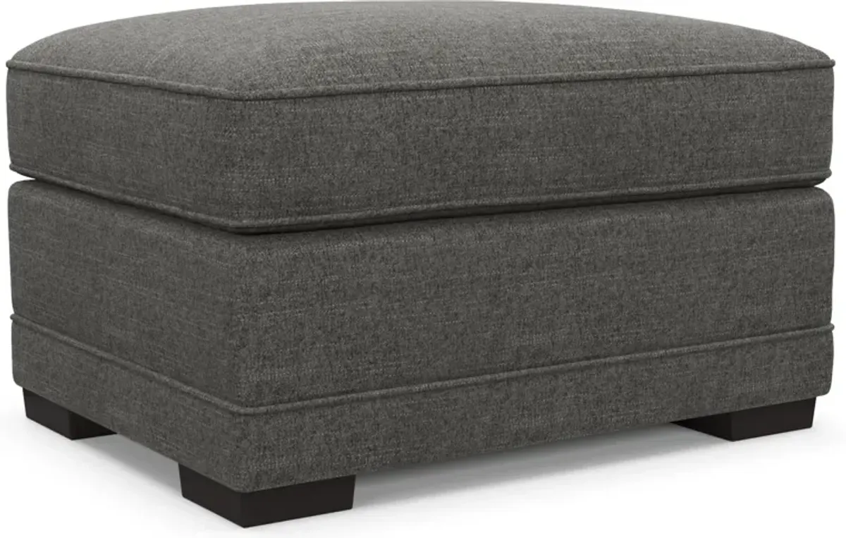 Pembroke Foam Comfort Ottoman - Curious Charcoal