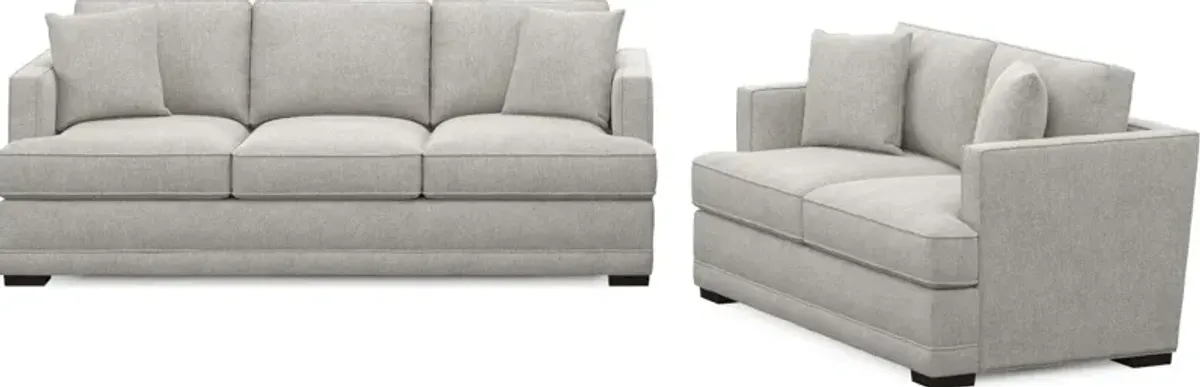 Pembroke Foam Comfort Sofa and Loveseat Set - Burmese Granite