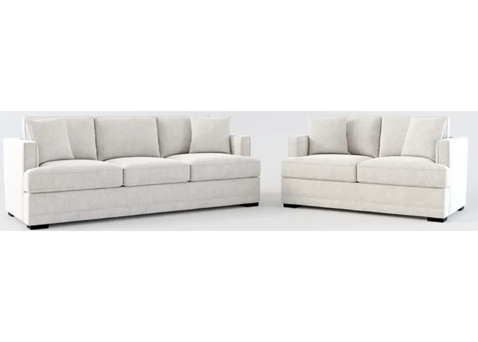 Pembroke Foam Comfort Sofa and Loveseat Set - Burmese Granite