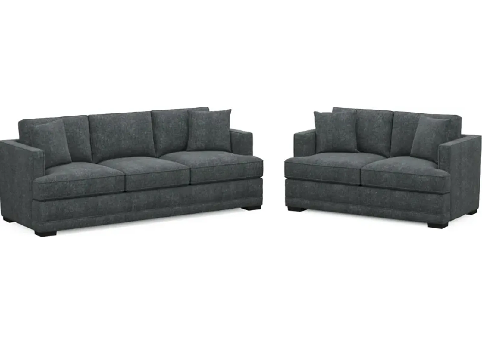 Pembroke Foam Comfort Sofa and Loveseat Set - Contessa Shadow