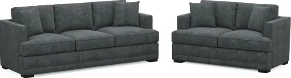 Pembroke Foam Comfort Sofa and Loveseat Set - Contessa Shadow
