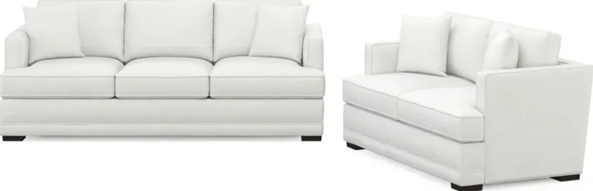 Pembroke Foam Comfort Sofa and Loveseat Set - Contessa Vanilla