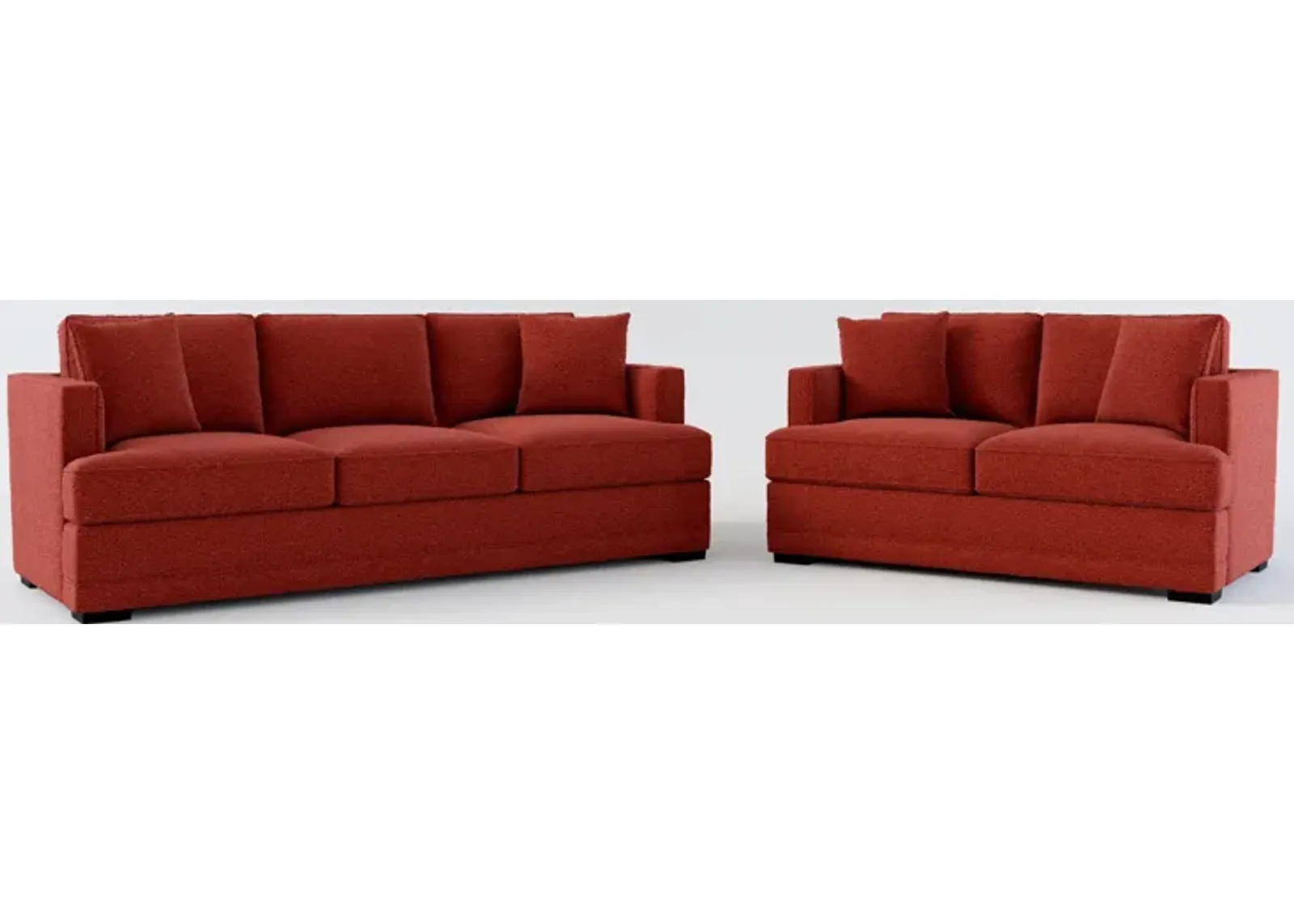 Pembroke Foam Comfort Sofa and Loveseat Set - Bloke Brick