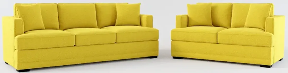 Pembroke Foam Comfort Sofa and Loveseat Set - Bloke Goldenrod