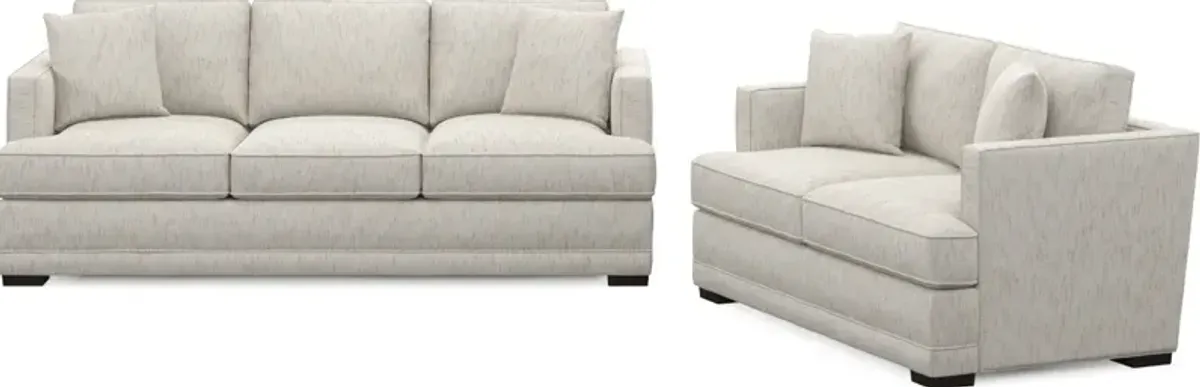 Pembroke Foam Comfort Sofa and Loveseat Set - P.T. Cream