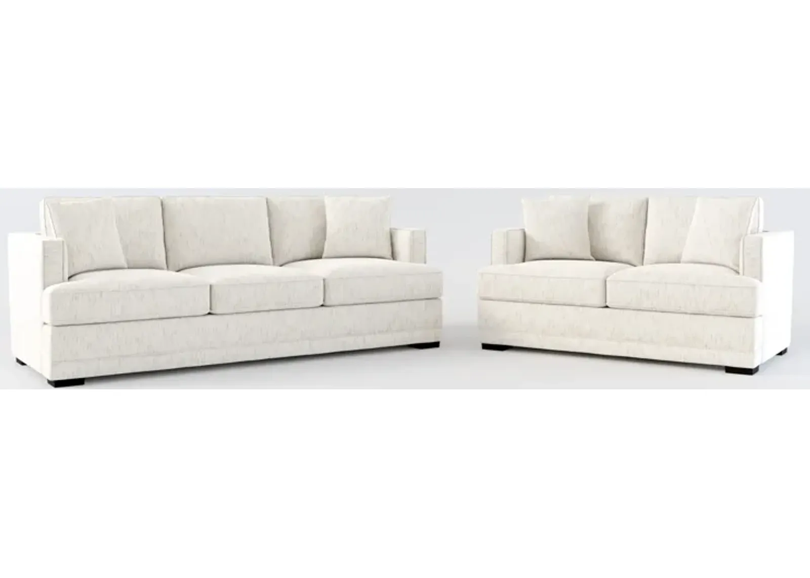 Pembroke Foam Comfort Sofa and Loveseat Set - P.T. Cream