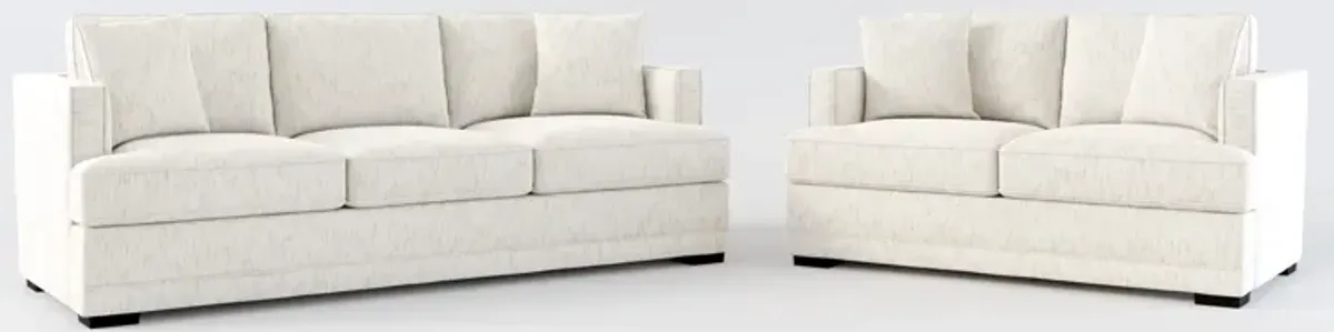 Pembroke Foam Comfort Sofa and Loveseat Set - P.T. Cream