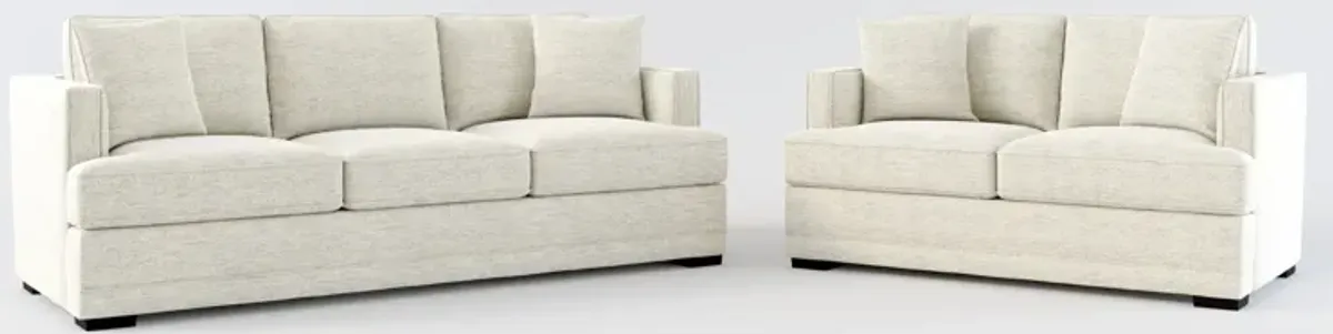 Pembroke Foam Comfort Sofa and Loveseat Set - Merino Chalk