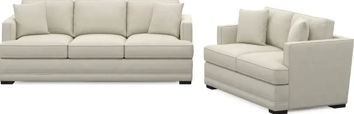 Pembroke Foam Comfort Sofa and Loveseat Set - Curious Pearl