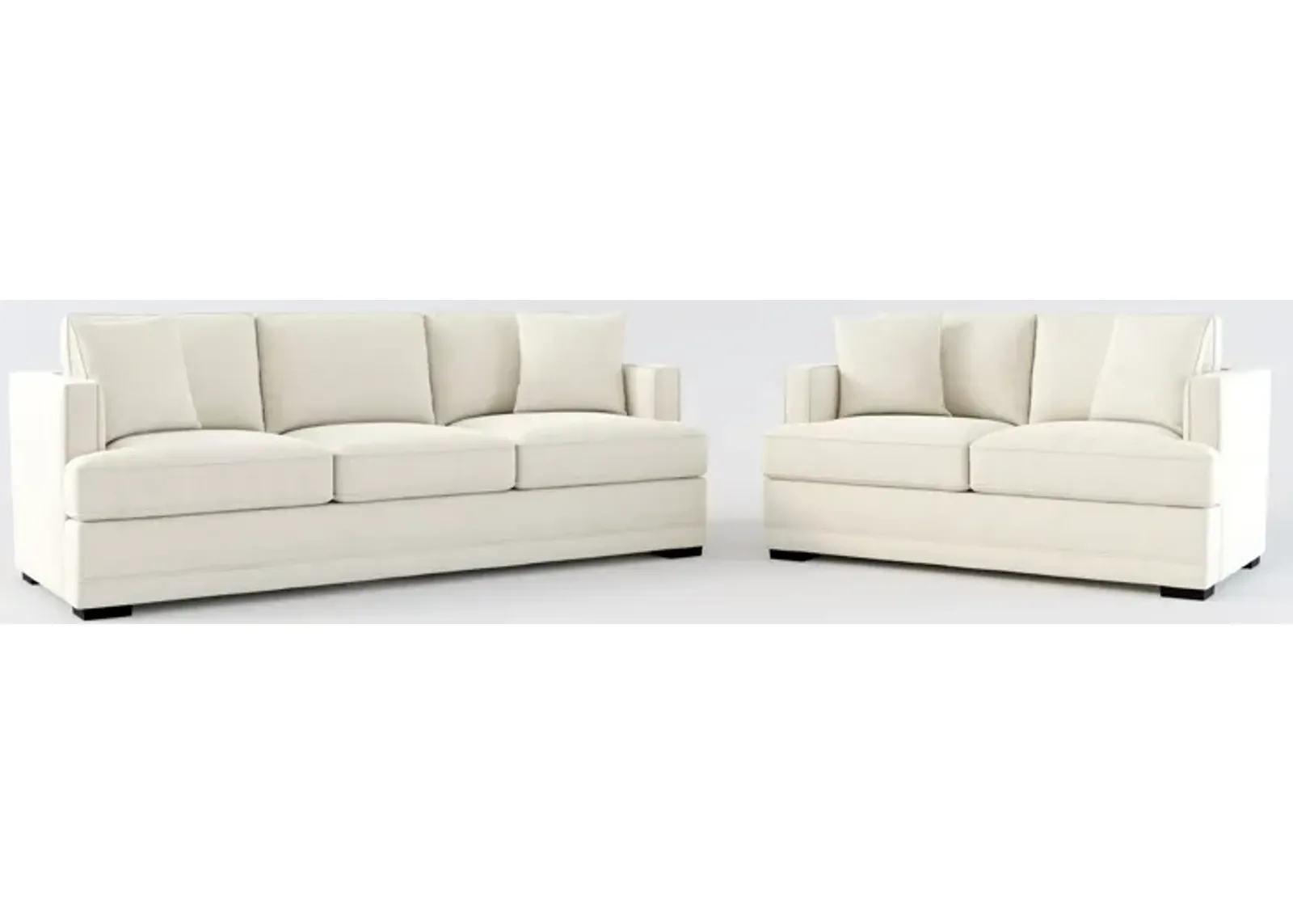 Pembroke Foam Comfort Sofa and Loveseat Set - Curious Pearl