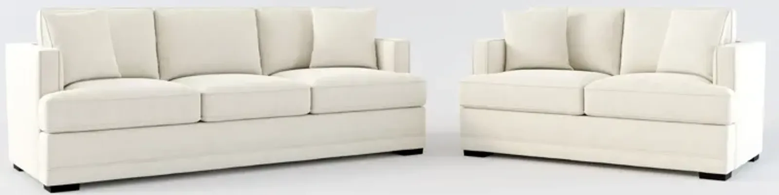 Pembroke Foam Comfort Sofa and Loveseat Set - Curious Pearl