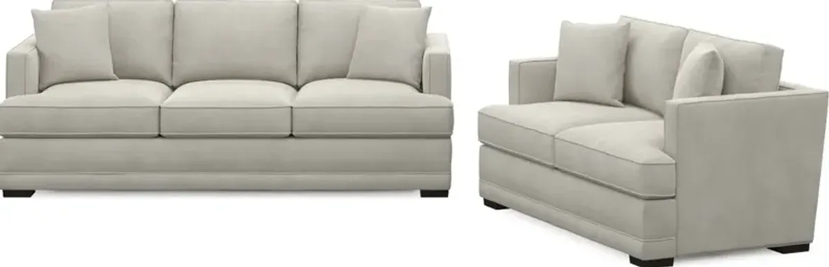 Pembroke Foam Comfort Sofa and Loveseat Set - Laurent Beach