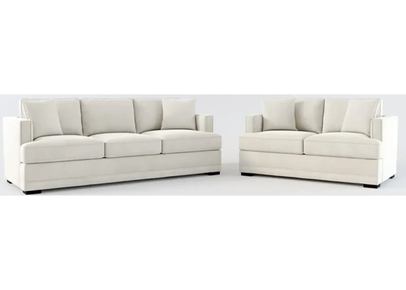 Pembroke Foam Comfort Sofa and Loveseat Set - Laurent Beach