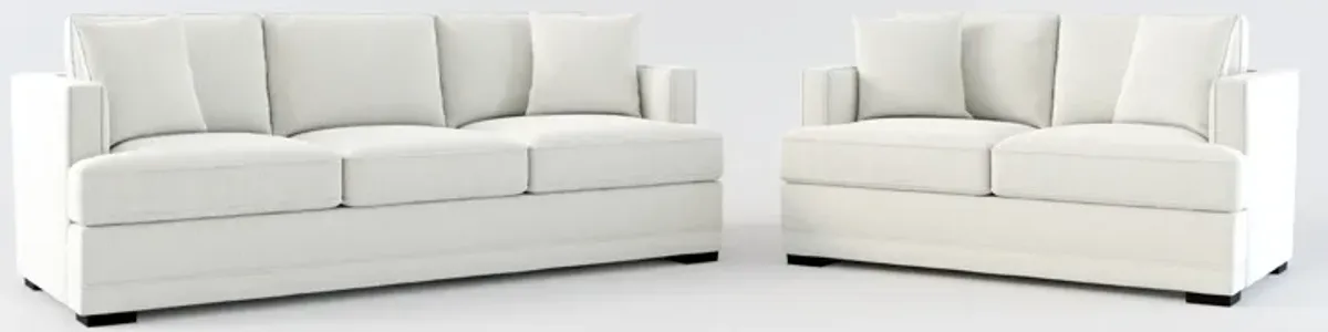 Pembroke Foam Comfort Sofa and Loveseat Set - Oslo Snow